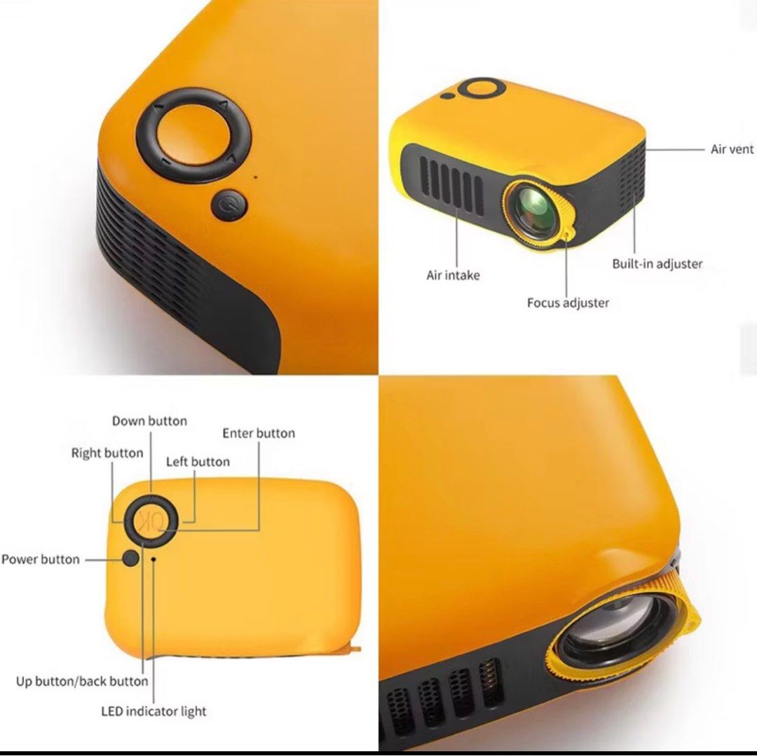 Mini projector (Category: Other Home Appliances) located in Petaling Jaya. Submitted by jrone8 (Listing ID 1388998019, Image 2). Description: Missing remote control, but you can use the button on the projector to control Comes with micro usb cable only.