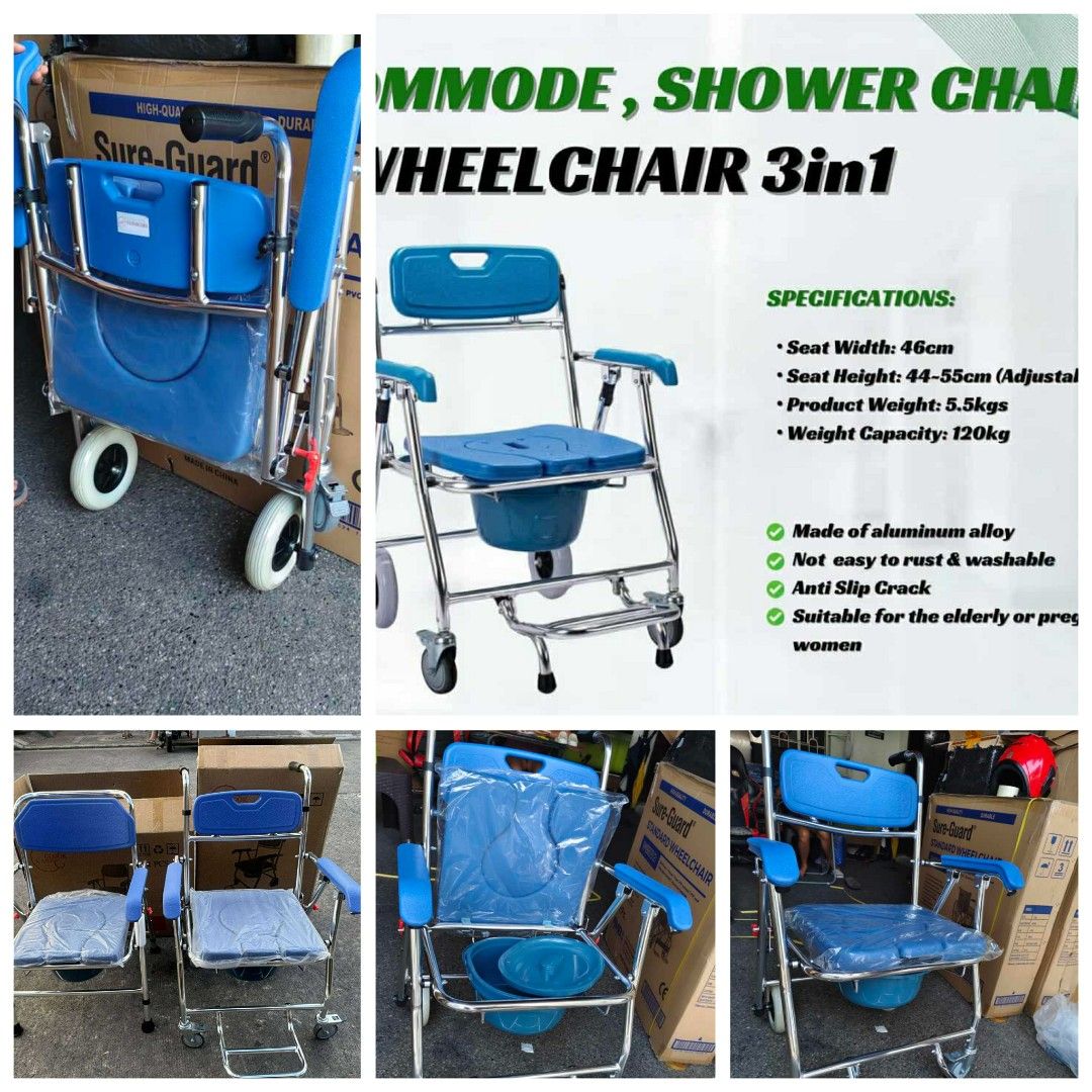 Mura na 3in1 commode shower chair (Category: Braces, Support & Protection) located in Quezon City. Submitted by kathrynbal66392 (Listing ID 1388914496, Image 1). Description: we accept bulk orders brandnew affordable onhand negotiable good quality and condition open for pick up and delivery high quality we also sell many medical supplies call me 09268225723 cod,gcash,bank transfer lifetime time free service.