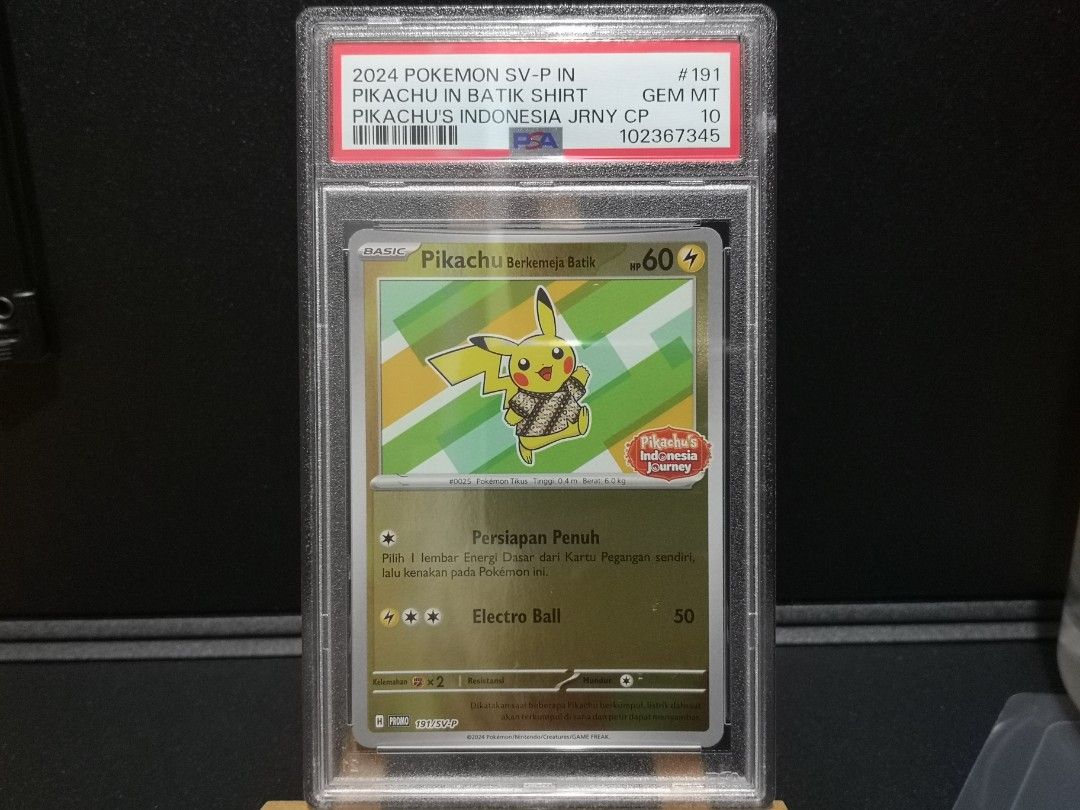 Pikachu in Batik Shirt Holo 191/SV-P Indonesia Journey PSA 10