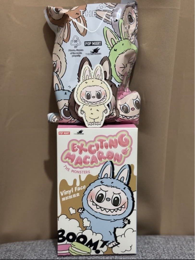 POPMART THE MONSTER - Labubu Exciting Macaron - SOYMILK (Category: Designer & Blind Box Toys) located in Manila. Submitted by clncloset (Listing ID 1389015620, Image 2). Description: Brand new, authentic Open box at the bottom, sealed foil, complete inclusion Bought from L@z app Rfs: duplicate.