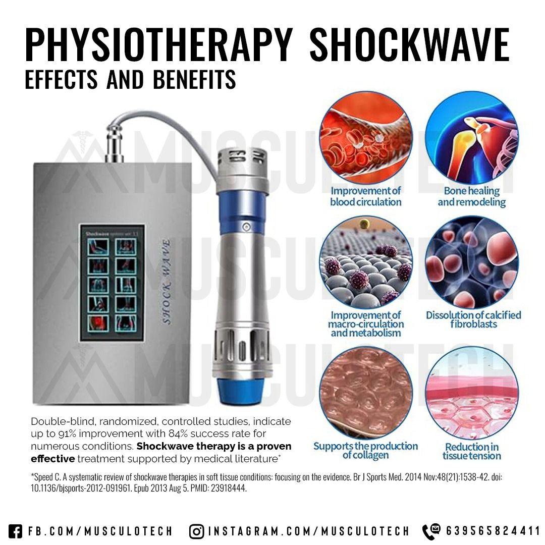 Portable Shockwave Therapy Device (Category: Medical Supplies & Tools) located in Quezon City. Submitted by musculotech (Listing ID 1388916523, Image 3). Description: BRAND NEW UNIT Specifications Power: 250W Input: AC 220V/50-60hz Intensity range: 60-200mj Frequency: 1-16hz Warranty: 6 mos upon purchase ☑️Shockwave - electromagnetic shock wave machine pushes the diaphragm through the generated magnetic field to generate shock waves, focus energy