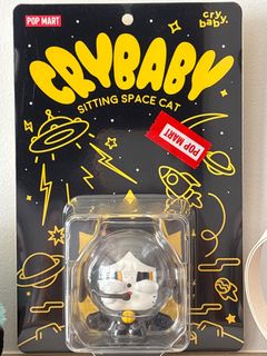 Pop Mart Crybaby Sitting Space Cat Figure (PTS Exclusive