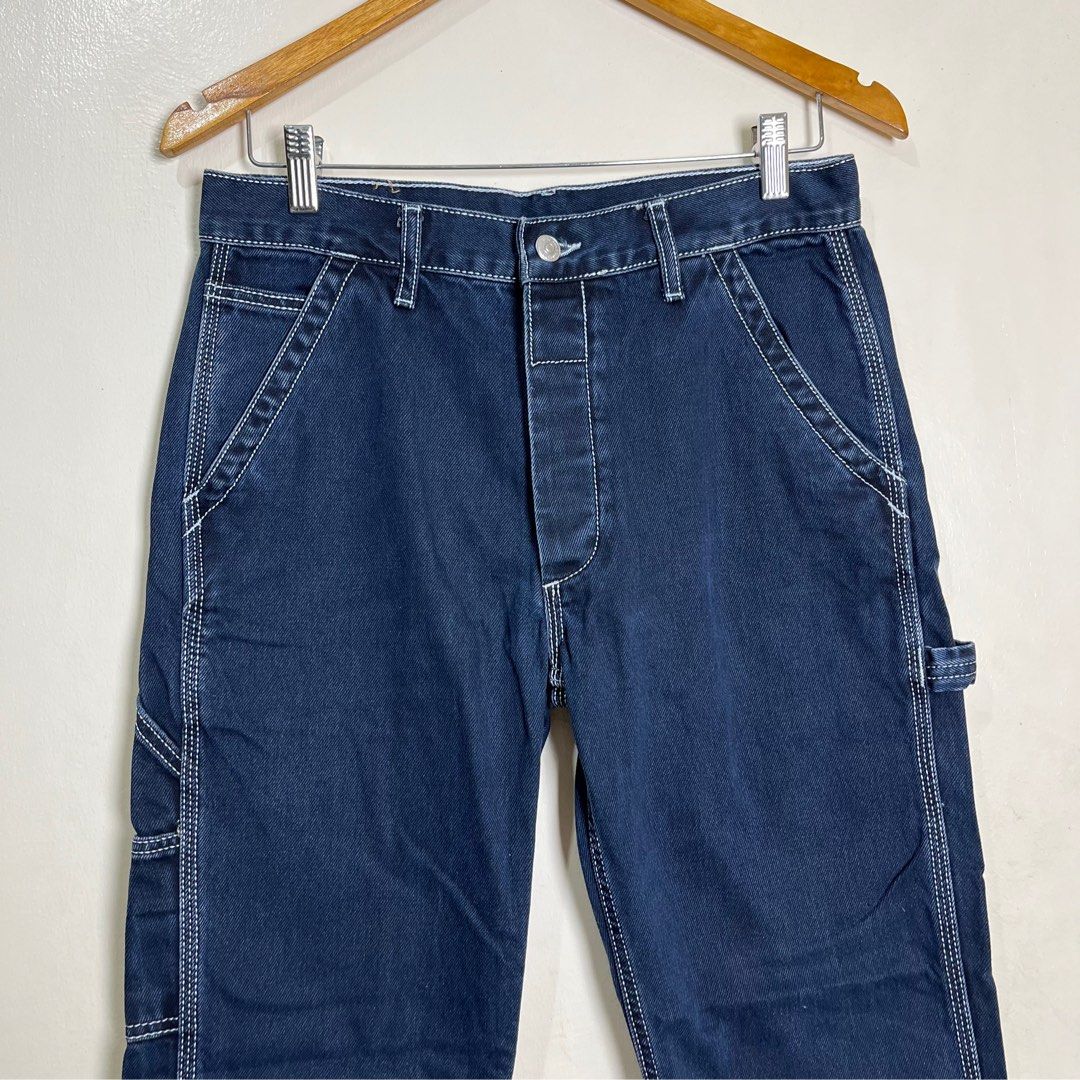 Sandro Paris Mens Carpenter Denim Pants (Category: Jeans) located in Calamba. Submitted by lgnhustler_18 (Listing ID 1389027117, Image 2). Description: Sandro Paris Mens Carpenter Black Denim Pants Size: 28 Waist Size: 30(15 inches) Hip: 19.5 inches Length: 37.9 inches Leg Opening: 7.9 inches Inseam: 27.5 inches Thigh: 11.5 inches Front rise: 11 inches Back rise: 13 inches Condition: Very Good Flaw/s: Cut Hem.