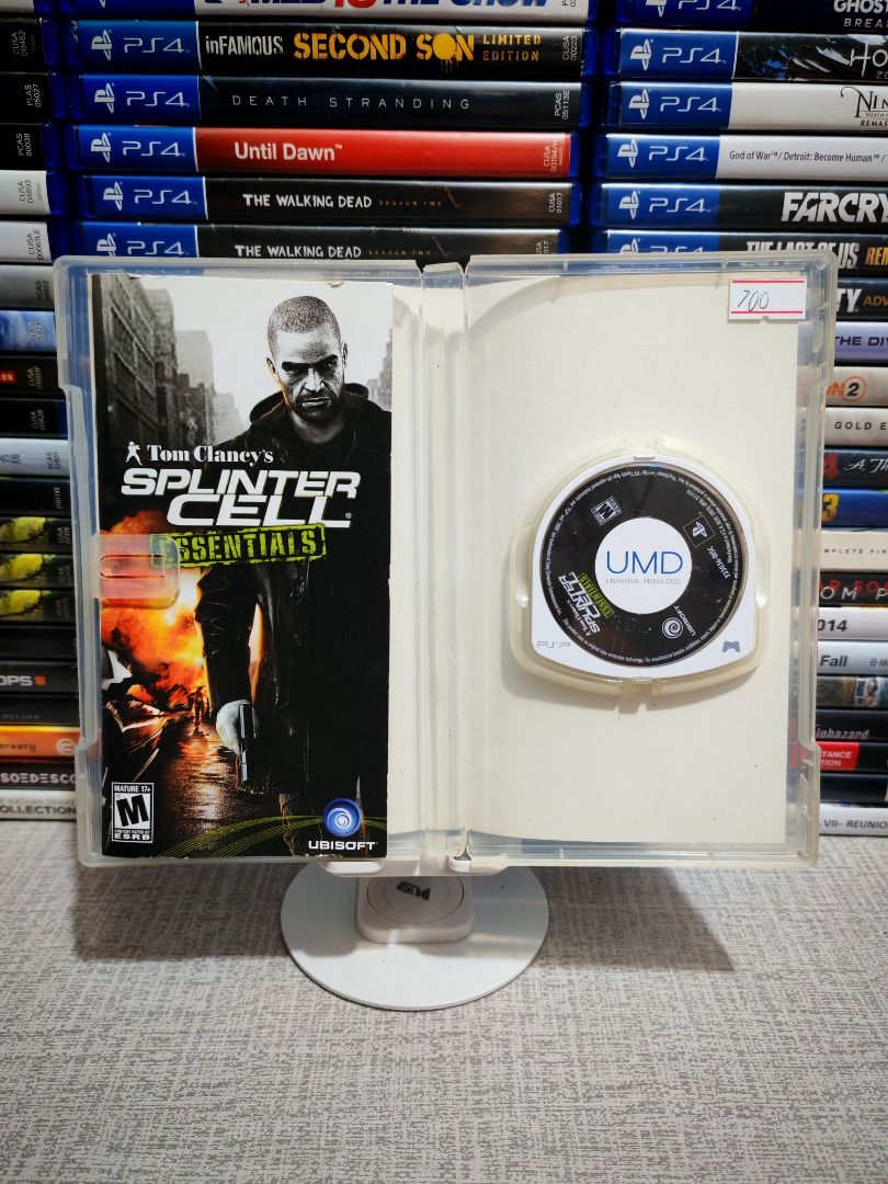 SPLINTER CELL ESSENTIAL PSP (Category: PlayStation) located in Santa Rosa. Submitted by tristanmunoz (Listing ID 1389012841, Image 3). Description: FOR SALE!!! Php 700 TOM CLANCY'S SPLINTER CELL ESSENTIAL PSP UBISOFT PSP UMD R1 Comes with manual and inserts CIB 100% Authentic Tested working condition RARE, COLLECTORS ITEM Can do video calls Warranty: 24 hours testing warranty, will do change/return if item are proven damaged (will be void if defe