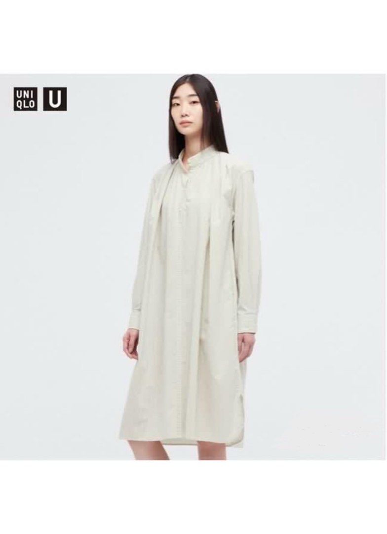 UNIQLO STRIPED GATHERED LONGSLEEVE (Category: Dresses) located in Caloocan City. Submitted by declutteringforgood2 (Listing ID 1388947633, Image 1). Description: XS on tag but can fit up to M no issue.