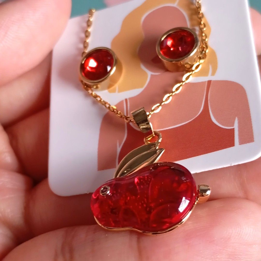 18k Rabbit Ruby set (Category: Earrings) located in Quezon City. Submitted by an.marie (Listing ID 1389168578, Image 2). Description: HIGH QUALITY TITANIUM STEEL MATERIAL 46cm-18.11 inches long avail in silver/gold WILL NOT TARNISH with everyday use WILL NOT DISCOLOR unlike silver WILL RETAIN it's luster and glimmer even if used everyday NOTE: Price is fixed - we give discounts for multiple orders only ☺️ 📍 Loc: QC Can do same day delivery; or a