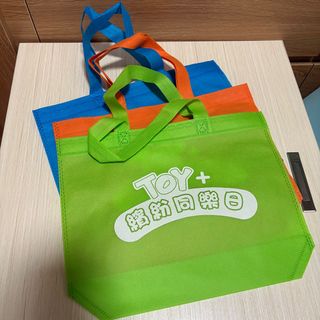 (免費) 環保袋3個 藍色橙色淺綠色青草色細袋重覆使用手挽袋64231699975169110