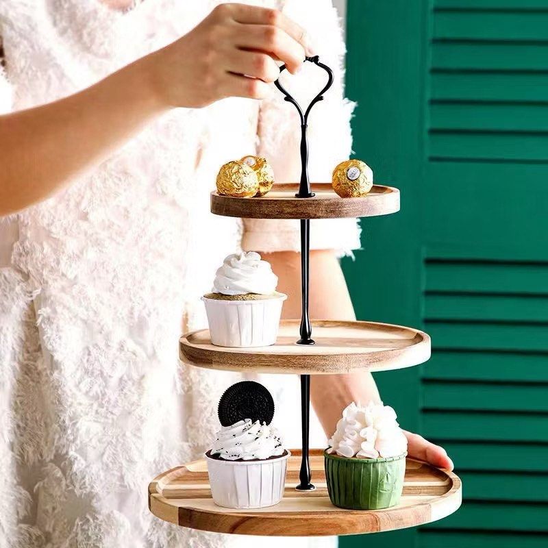 Acacia wooden dessert stand (Category: Food Organization & Storage) located in Makati City. Submitted by meticoolous (Listing ID 1389130188, Image 1). Description: size: 20-25-30cm with brown box included.