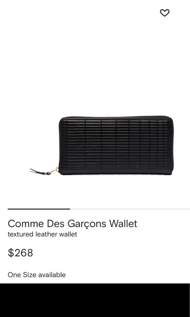 CDG Comme Des Garcons long black textured leather wallet (Category: Luxury Bags & Wallets) located in Santa Rosa. Submitted by pinkslushiee (Listing ID 1389245997, Image 1). Description: - bought in japan for 12k - brand new, never used w tag - comes with the box - price slightly nego.