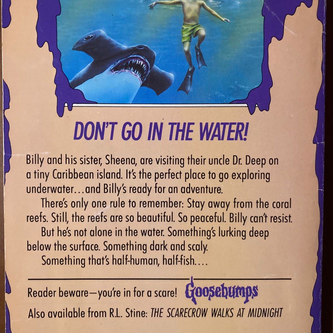Deep Trouble by R.L. Stine (Goosebumps) (Category: Children's Books) located in Mandaluyong City. Submitted by booksforkeeps (Listing ID 1389147142, Image 2). Description: Vintage Paperback (1994) Used With stain on the cover (see photo) Good condition.