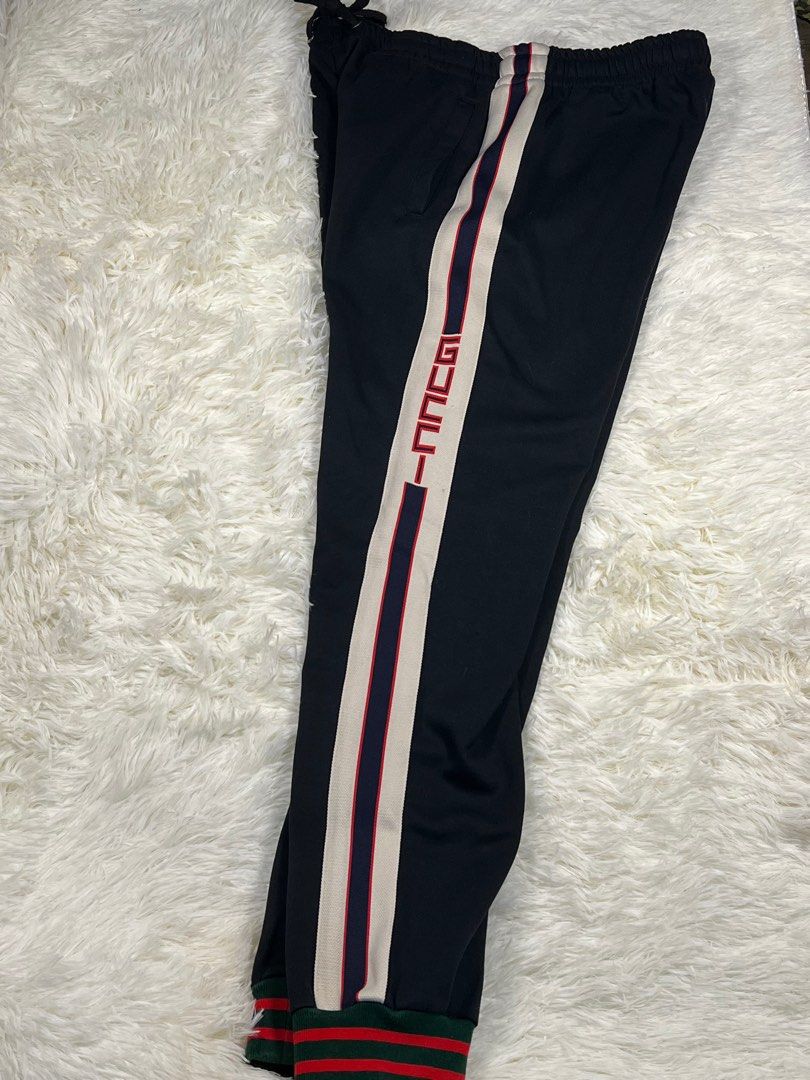 Gucci Technical Jogger Pants (Category: Joggers) located in Dipolog. Submitted by curateddeep (Listing ID 1389139187, Image 2). Description: Gucci Technical Jogger Pants Medium on Tag Fit to Large Dimes: 32-34 waistline Authentic Issue: Missing 1 Cord End .