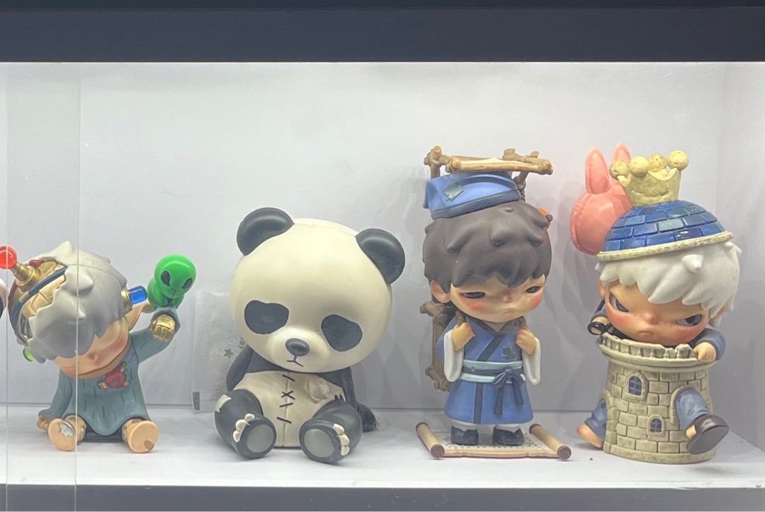Hirono Specials/Secret (Category: Designer & Blind Box Toys) located in Manila. Submitted by jmbrl (Listing ID 1389200866, Image 3). Description: Prankster Loong ₱1500 Sad Clown ₱2200 Hirono x Peanuts ₱1400 Doll Panda ₱1200 Solitary Hermit [SOLD] See you ₱650 Never Growing Up ₱3700 - no cards, with box and foil - Boxes were folded, but in great condition - PAYO 📍South Cot. Mop: gcash/gotyme Mod: jnt/lbc.