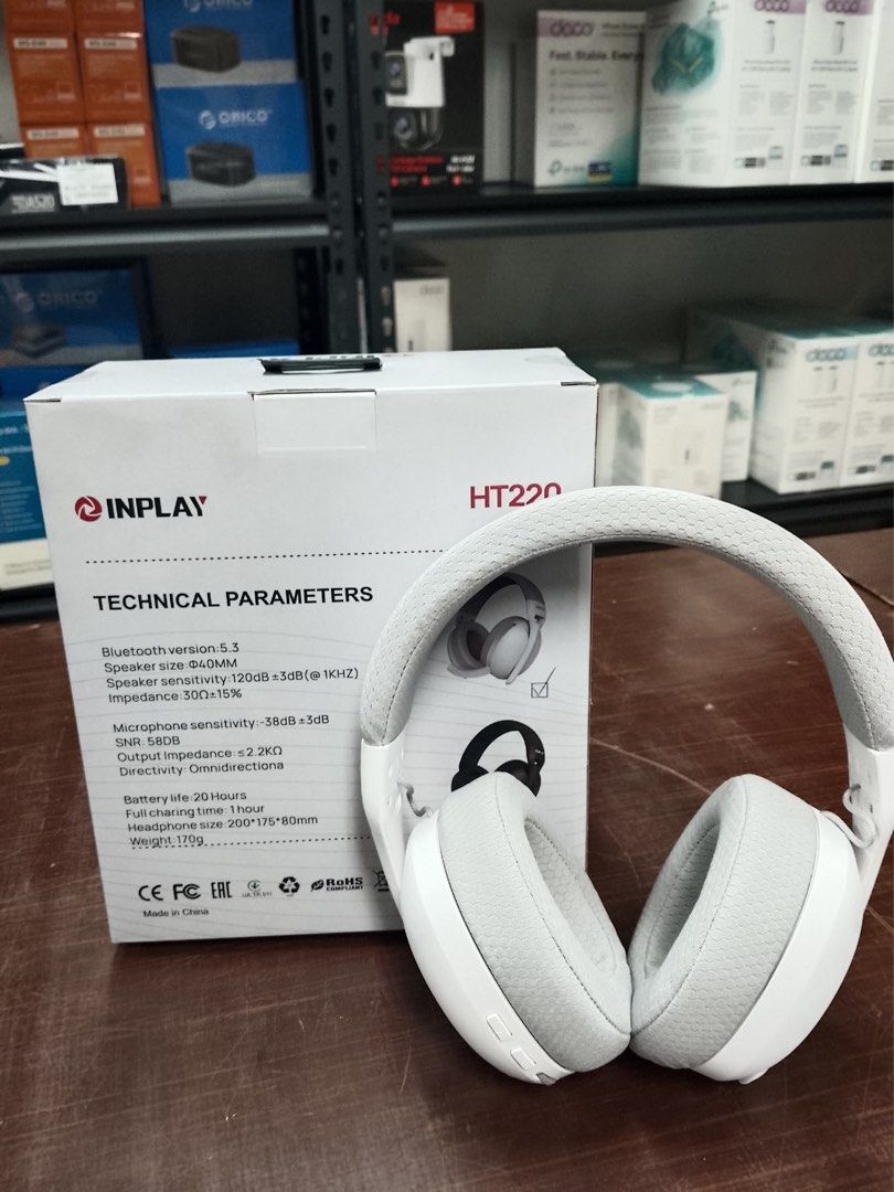 Inplay HT220 White Wireless Bluetooth Headset With Mic Over-Ear (Category: Headphones & Headsets) located in Pasig City. Submitted by techubstoreandaccessories (Listing ID 1389180531, Image 2). Description: Inplay HT220 White Wireless Bluetooth Headset With Mic Over-Ear Ready for Pick Up / Delivery ‼️ 📌 DETAILS: ✅Actual Picture Posted. ✅BRAND NEW & ORIGINAL. ✅7 Days Replacement for Factory Defects and 1year Warranty. (Terms and conditions apply)