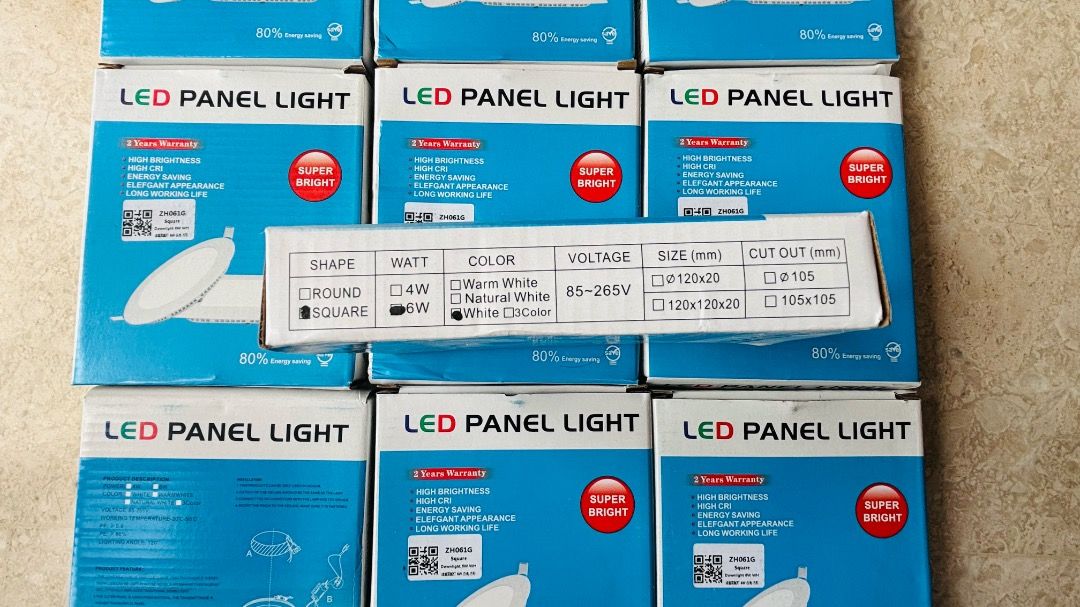 LED panel light (Category: Lighting) located in Singapore. Submitted by alpaca_land (Listing ID 1389124166, Image 2). Description: 🔥 LED Panel Lights Clearance – Brand New! 🔥 100% brand new, never used Bought at SGD 6.50 each, now letting go at only SGD 3 each Energy-saving Grade A, 6W, square shape, white color Suitable for office or home use Total: 10 pieces for only SGD 28 (bundle deal) ⚡ Reason for selling: Wrong size, doesn’t fit my wall..