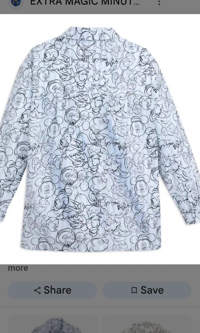 Mickey special ed Sketch Art button down gor women (Category: Shirts) located in Manila. Submitted by deshenyo (Listing ID 1389292434, Image 2). Description: Mickey Mouse Sketch Art special Collection from Disney store. Large Mickey and Minnie Sketch Art button down shirt for women. Used once for show.
