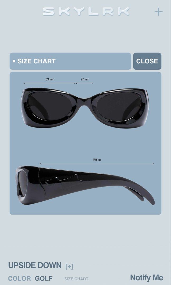 Skylrk Upside Down Sunnies in Golf (Category: Sunglasses & Eyewear) located in Mandaluyong City. Submitted by futurecorpse (Listing ID 1389237186, Image 2). Description: Justin Bieber Skylrk brand Haven’t been worn, shipped from the US Original RFS: Frame too small on my face.