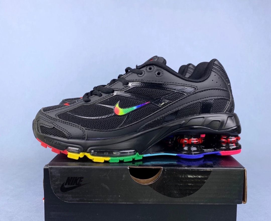 Supreme x Nike Shox Ride 2 Retro Comfortable Trend Low-Top Casual