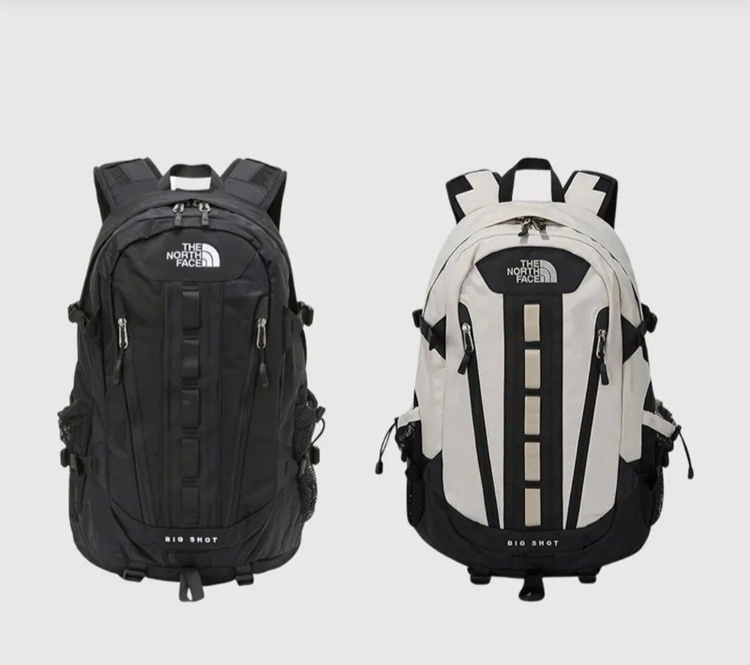 The North Face Big Shot Backpack 30L 戶外機能防潑水雙肩包 背包 （分類：背包）位於 Hong Kong。 由 funsselling 提交（商品編號 1389181960，圖片 1）。簡介： 多種收納口袋便於使用 前方設有反光物料提高安全性 採用人體工程學設計揹帶和背板結構 有減壓背袋, 可減輕重量 顏色: 黑色 奶白色 尺寸: 58*34*19cm 容量: 30升 男女同款。