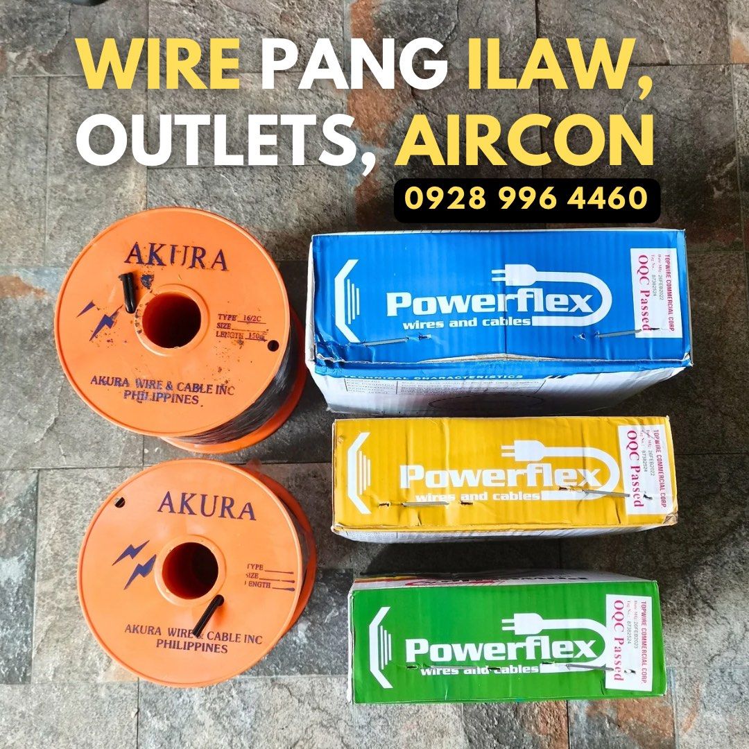 THHN Wire Cable Wiring 2.0 3.5 mm (Category: Construction Tools & Equipment) located in Imus. Submitted by elektri (Listing ID 1389128700, Image 1). Description: Authentic and durable electrical wires in stock: ✔️ 2.0 mm (#14) - Ideal for lighting circuits ✔️ 3.5 mm (#12) – Perfect for general outlets ✔️ 5.5 mm (#10) – Great for high-power appliances ✔️ 8.0 mm (#8) – Heavy-duty wiring for aircons, ovens and more!.
