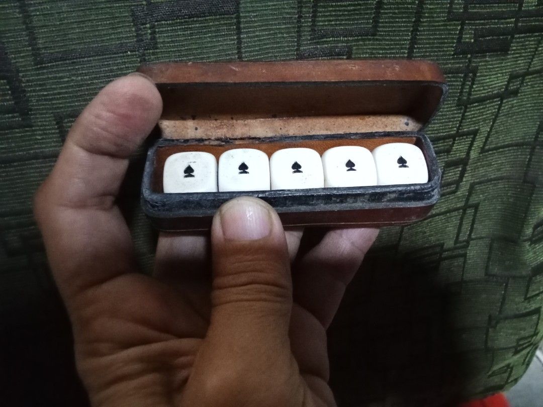 Vintage Poker Dice Set (Category: Board Games & Puzzles) located in Bocaue. Submitted by marajapansurplus (Listing ID 1389219493, Image 1). Description: Japan sourced item.