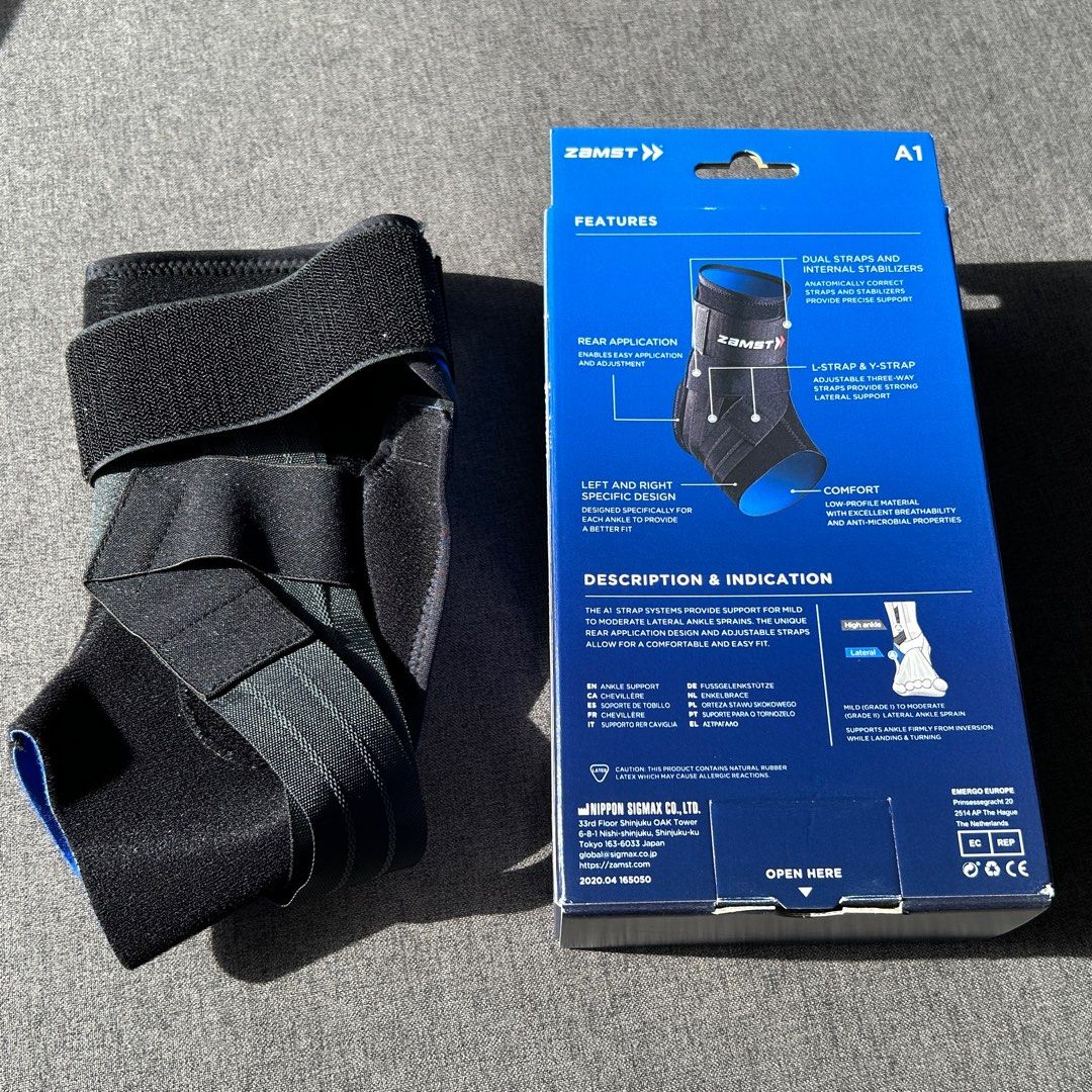 Zamst A1 Ankle Brace. Left, Medium (Category: Braces, Support & Protection) located in Makati City. Submitted by kreuk (Listing ID 1389217417, Image 3). Description: Zamst A1 Ankle Brace Purchased in L.A. Brand new Breathable Sports Ankle Support with Adjustable Three Way Straps for Moderate Lateral Ankle Sprain - Left, Medium .