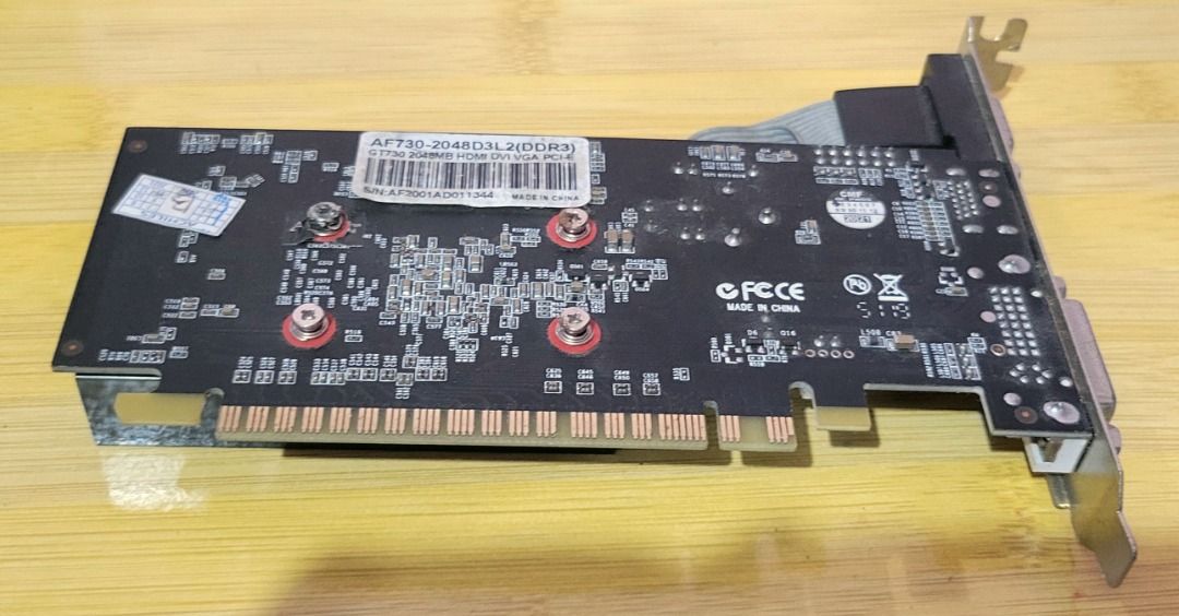 AFOX GT 730 2Gb DDR3 PCIE Gpu - Defective (Category: Computer Parts) located in Paranaque City. Submitted by lyjames (Listing ID 1389398411, Image 3). Description: Note: Please read first before inquiring Hindi na ako magrereply kung nandito na ang sagot sa details ng ad. AFOX GT 730 2Gb DDR3 PCIE Gpu - Defective issue - may power pero garbage display, see picture for reference. baka kaya nyo pa marepair or parts out. Guaranteed never pa na repai