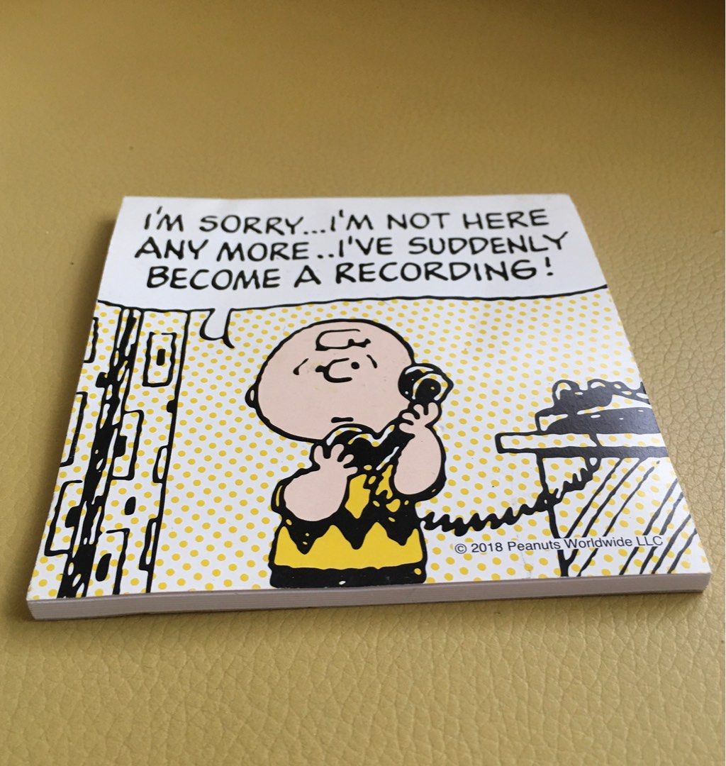 Charlie Brown Note Pad (Category: Stationery & School Supplies) located in Tarlac. Submitted by greatfindstrlc (Listing ID 1389332420, Image 3). Description: 2018 Peanuts Worldwide LLC. 4 inches by 4 inches size pad. With slight water stain at the back of the cover but none on the pad. Still cool condition as Charlie always is...