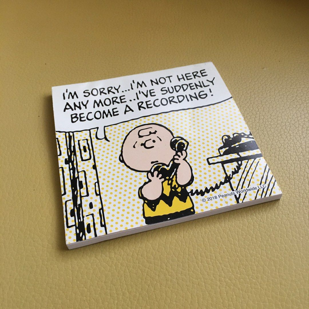 Charlie Brown Note Pad (Category: Stationery & School Supplies) located in Tarlac. Submitted by greatfindstrlc (Listing ID 1389332420, Image 2). Description: 2018 Peanuts Worldwide LLC. 4 inches by 4 inches size pad. With slight water stain at the back of the cover but none on the pad. Still cool condition as Charlie always is...