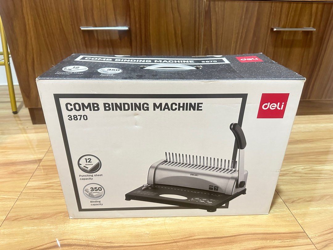 COMB BINDING MACHINE - DELI (Category: Office & Business Technology) located in Manila. Submitted by mingmingtsu_ (Listing ID 1389469223, Image 1). Description: Can use as new and not abused WITH FREE BINDING RINGS (White) Rarely used, since switched to ipad Good for binding and printing business.