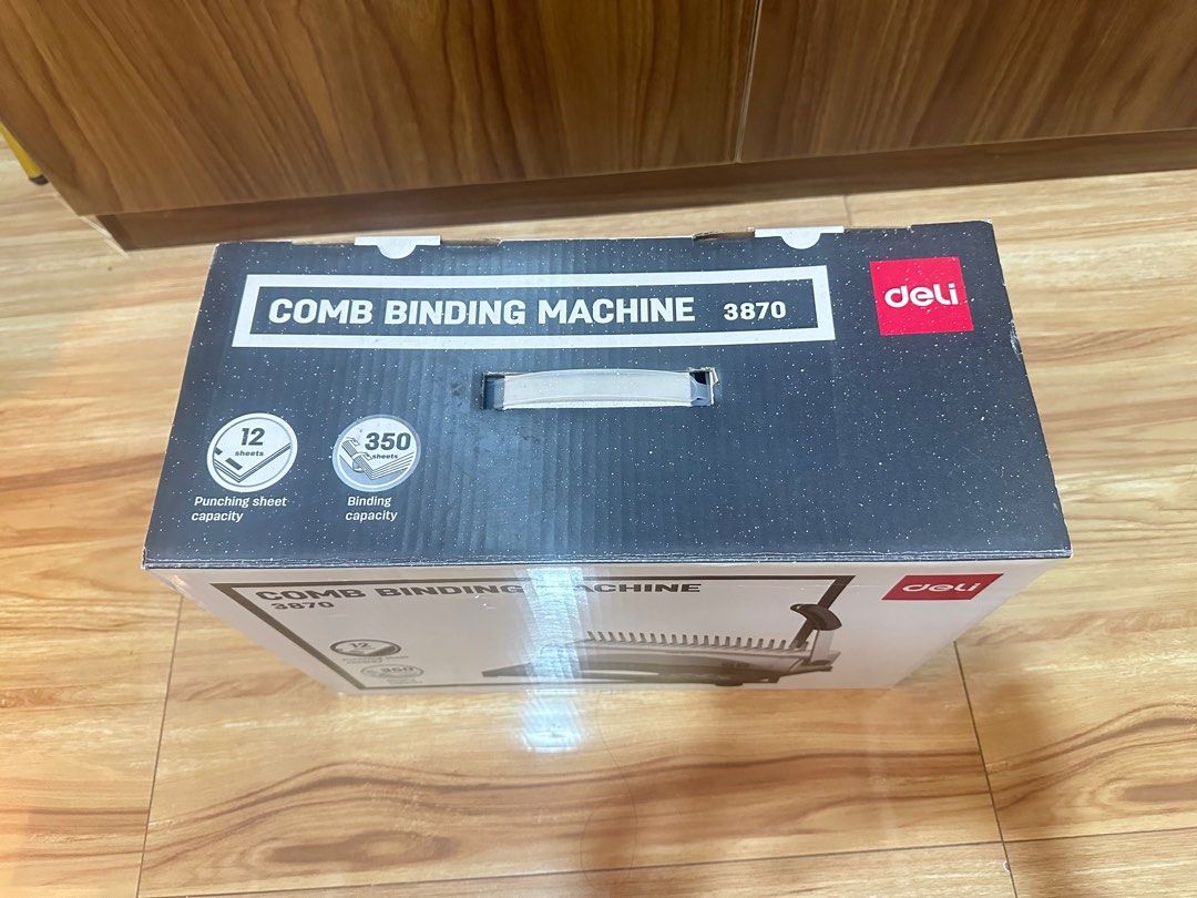 COMB BINDING MACHINE - DELI (Category: Office & Business Technology) located in Manila. Submitted by mingmingtsu_ (Listing ID 1389469223, Image 2). Description: Can use as new and not abused WITH FREE BINDING RINGS (White) Rarely used, since switched to ipad Good for binding and printing business.