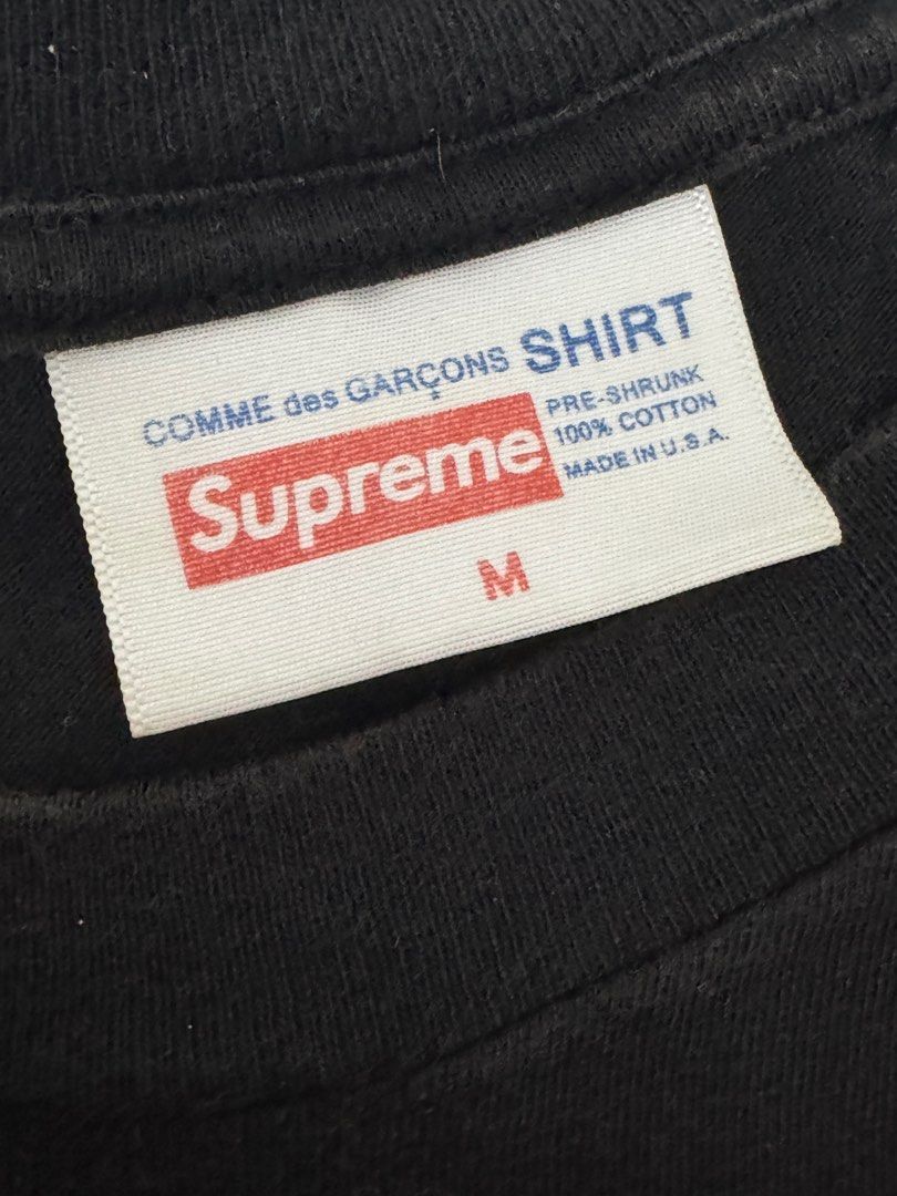 Comme des Garcons Supreme Polka Black Box Logo Tee (Category: Tshirts & Polo Shirts ) located in Pasig City. Submitted by archive.project (Listing ID 1389377105, Image 3). Description: For sale Rare CDG x Supreme Polka Dot Box Logo Tee From 2012 first ever collab with Supreme Small (20 x 27) Pre-owned from personal collection, signs of wear but no major flaws 100% authentic, vintage streetwear grail Price: ₱15,000 (slightly negotiable) Meet up (M