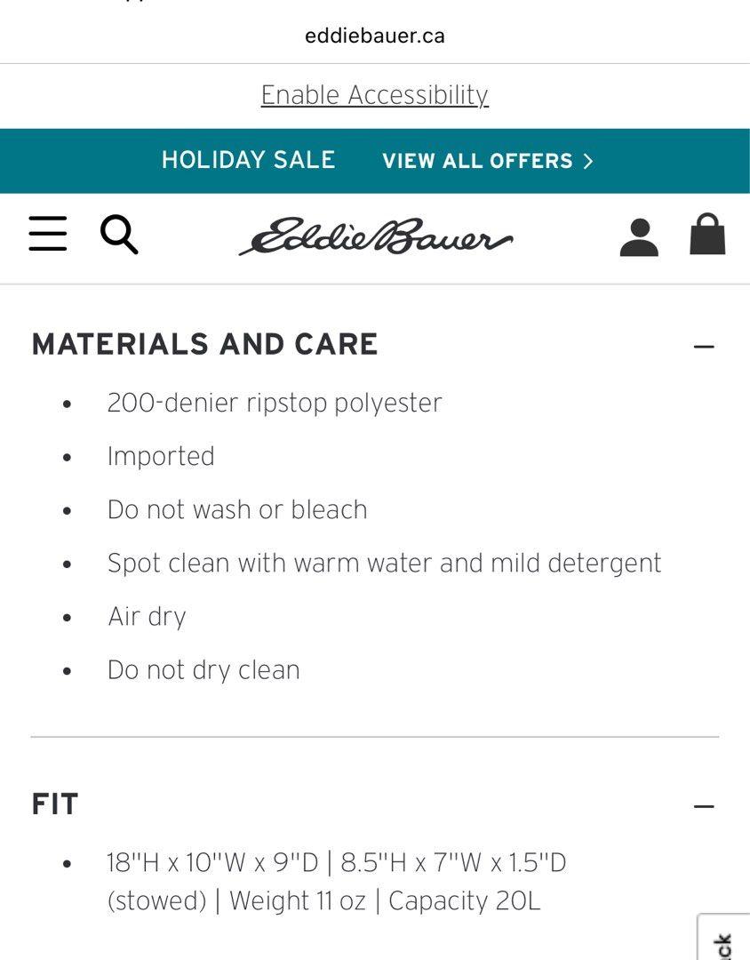 Eddie Bauer Packable Backpack (Category: Backpacks) located in Marikina City. Submitted by mattysgn (Listing ID 1389328228, Image 2). Description: Eddie Bauer Packable BackPack 💯 original 20L capacity 📌Marikina Can ship thru lalamove grab jnt c/o buyer .