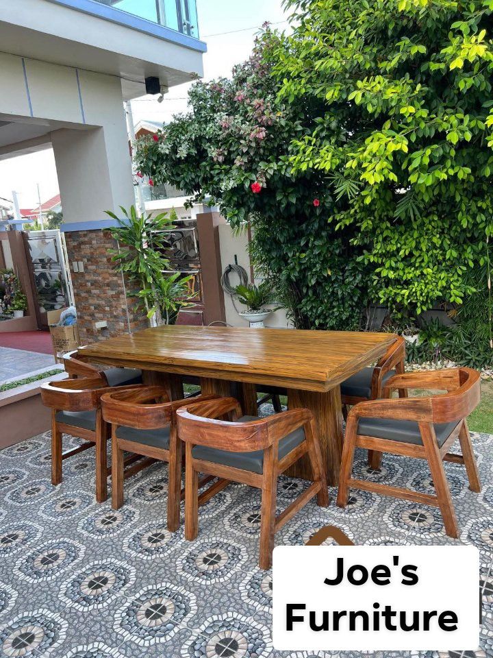 ELEGANT MAHOGANY DINING TABLE WITH TOP GLASS (Category: Tables & Sets) located in Mabalacat. Submitted by arlenemamangun01 (Listing ID 1389394043, Image 3). Description: High-quality Dining table set at an affordable price👌 Materials used: 📌Gemelina & mahogany wood 📌Uratex foam 📌German leather & fabric 📌Duco paint finished MADE TO ORDER⚒️ FREE TOP GLASS😍 COD & FREE DELIVERY 4 seater (3ft by 4ft) 6 seater (3ft by 5ft) 8 seater (3ft by 6ft) 1