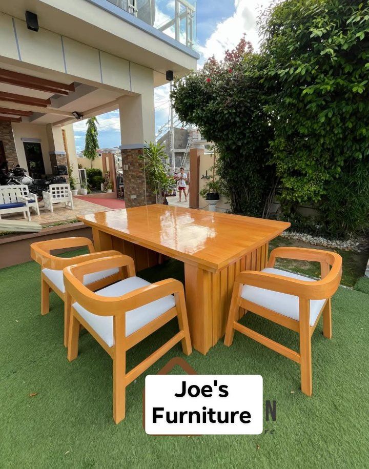ELEGANT MAHOGANY DINING TABLE WITH TOP GLASS (Category: Tables & Sets) located in Mabalacat. Submitted by arlenemamangun01 (Listing ID 1389394043, Image 2). Description: High-quality Dining table set at an affordable price👌 Materials used: 📌Gemelina & mahogany wood 📌Uratex foam 📌German leather & fabric 📌Duco paint finished MADE TO ORDER⚒️ FREE TOP GLASS😍 COD & FREE DELIVERY 4 seater (3ft by 4ft) 6 seater (3ft by 5ft) 8 seater (3ft by 6ft) 1