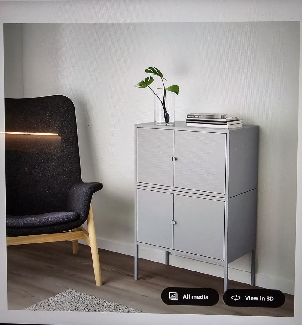 Image showcasing IKEA LIXHULT Cabinet Combination - Grey, Furniture & Home Living ...