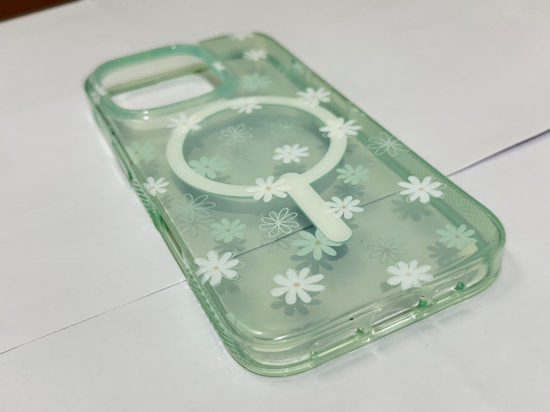 [iPhone 16 PRO] Zagg Green Daises case (Category: Cases & Sleeves) located in Quezon City. Submitted by cluttercures (Listing ID 1389466493, Image 3). Description: Authentic iPhone 16 Pro Zagg Daises Case: Inclusions: Box and iPhone Case — Rfs: too much cases Loc: Quezon City Lalamove ready .