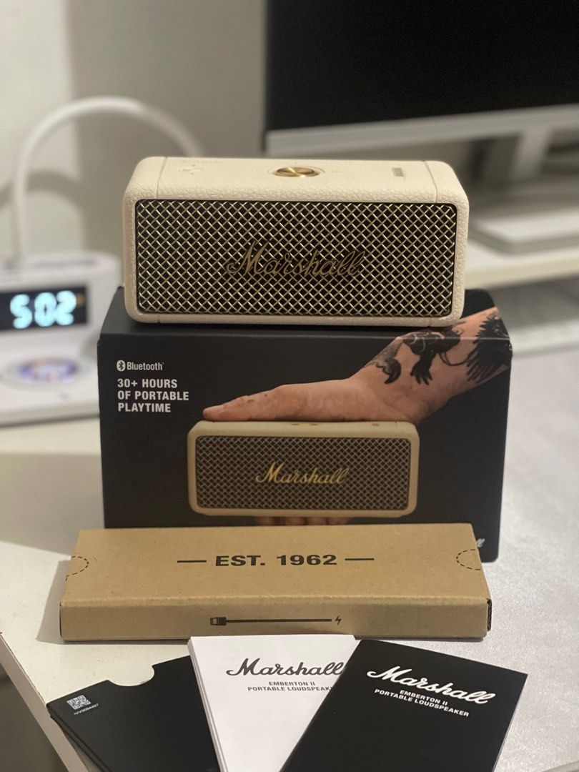 MARSHALL - EMBERTON II (CREAM) (Category: Soundbars, Speakers & Amplifiers) located in Manila. Submitted by jowannnnaaaaa (Listing ID 1389390530, Image 2). Description: lady owned rarely used no issues no dents no stains bought last year (lost receipt) bought at MOA Digital Walker rfs - need funds.