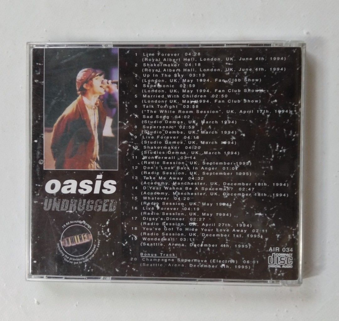 OASIS - UNDRUGGED CD (Category: CDs & DVDs) located in Valenzuela. Submitted by KAMUSIKATAYO (Listing ID 1238497021, Image 3). Description: PRE OWNED VG CONDITION, PLAYS PERFECT GCASH PAYMENT.