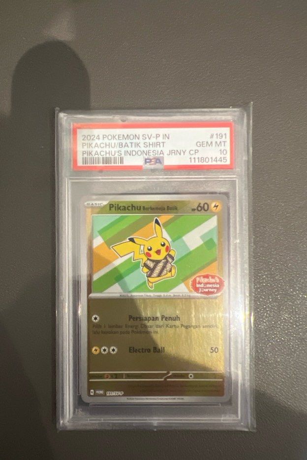 PSA 10 Batik Pikachu Reverse Holo 191 SV-P, Hobbies & Toys, Toys