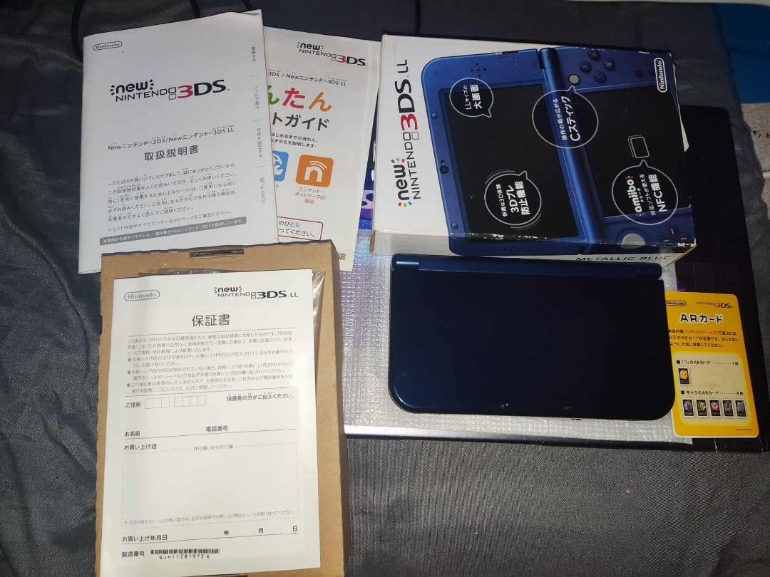 Selling Blue New 3ds XL Complete In Box (Category: Nintendo) located in Quezon City. Submitted by itemsforadoption (Listing ID 1389438886, Image 1). Description: Rfs: Its 2025! Happy New Year! Hoping you have a good year ahead of you! If you have questions feel free to send a message. Though I'll most likely be able to reply from 10am to 8pm. Please be patient and understanding. Decluttering games and items that I've picked up or for friends and 
