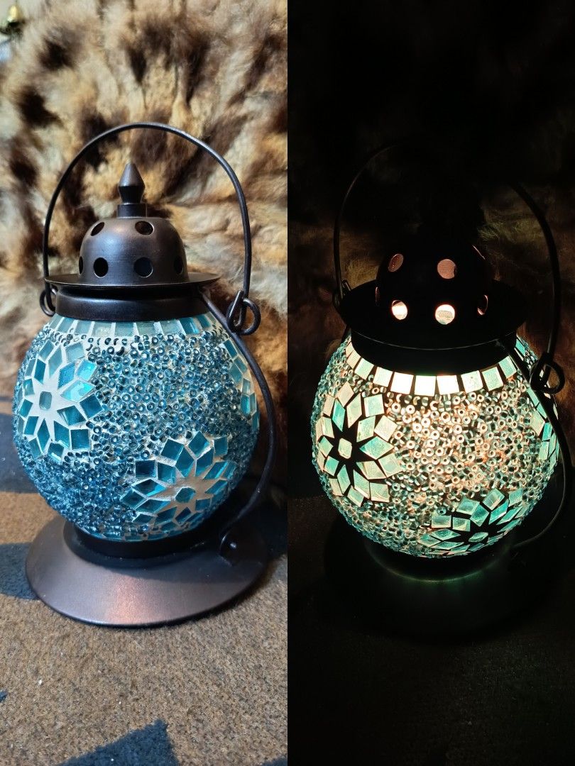 Turkish Moroccan Mosaic Lamp Lantern shape (Category: Lighting) located in Binangonan. Submitted by retrovintagesourceph (Listing ID 1389446602, Image 1). Description: Size (W x H x D): 6.1 x 7.9 x 5.1 inches (155 x 200 Weight: 24.2 oz (670 g).