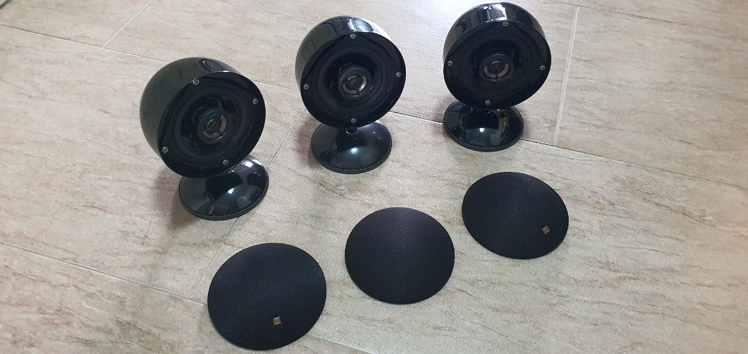 Vintage Black Speakers with Covers
