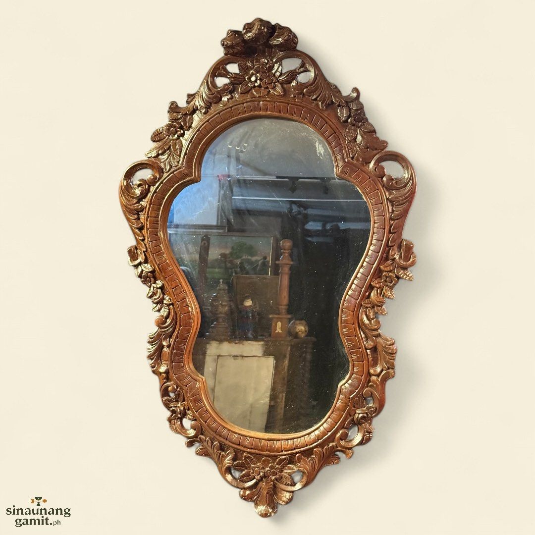 Vintage Victorian Narra Console Table with Mirror (Category: Tables & Sets) located in Manila. Submitted by sinaunang_gamit (Listing ID 1389437348, Image 3). Description: Vintage Victorian Narra Console Table with Mirror Mirror height: 43 inches Table height: 31 inches Table Length: 39 inches Table width: 16 inches 15k for the set.