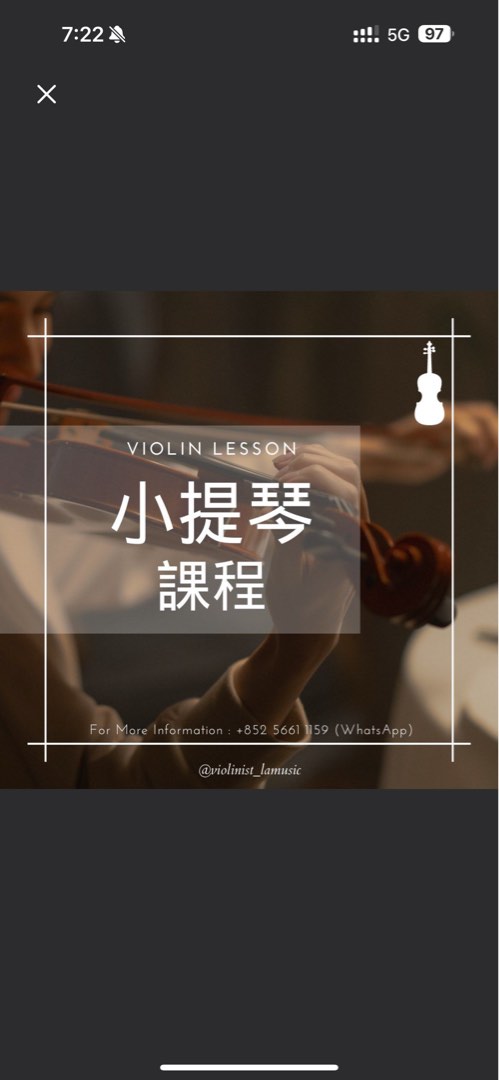 Professional Violin Teacher Recruiting Students (Home Visits / Sai Kung Studio)