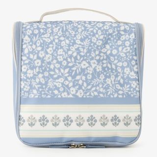 日本 Afternoon Tea LIVING 淺藍色碎花帆布 掛勾 旅行 收納袋64205029314563110