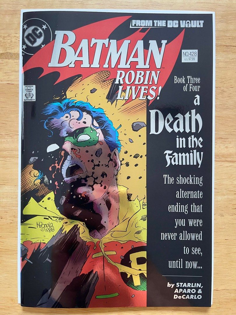 BATMAN: Robin Lives! #428 (2023) Foil (Category: Comics & Manga) located in Paranaque City. Submitted by electrobasshead (Listing ID 1389508779, Image 1). Description: Click username above 👆 to check more listings! * Reprint of the death of Jason Todd with an alternate ending where Robin lives which is the opposite conclusion of what fans voted for in a telephone voting campaign launched by DC in 1988 *Condition: NM.
