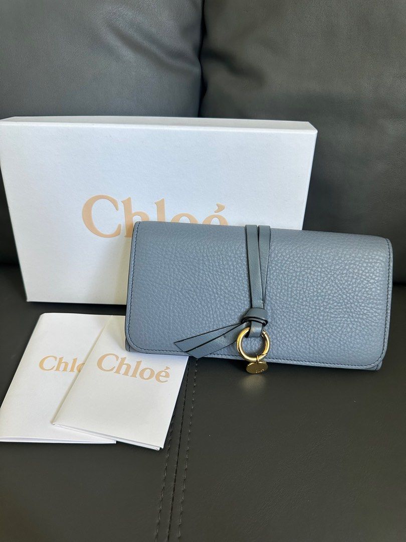 Chloe 藍色長款錢包, 名牌, 手袋及銀包- Carousell