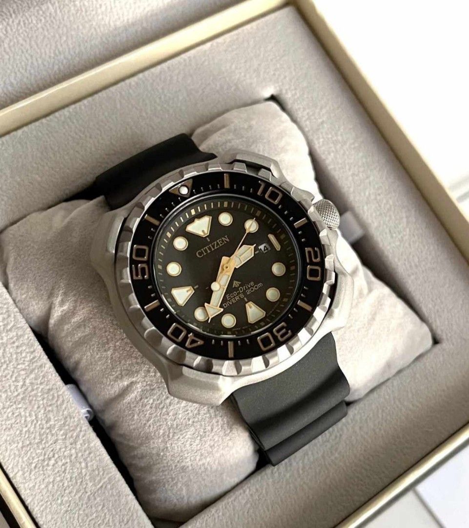 Gold Promaster Citizen Promaster Diver Watch BN0220-16E Eco Drive Super Titanium Black ...