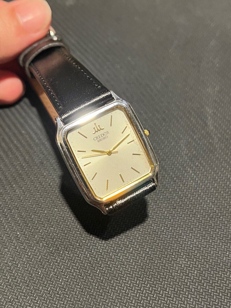 Credor Gilded Tank 8J81-5020 (Category: Luxury Watches) located in Taguig. Submitted by ThestralFright (Listing ID 1389627258, Image 3). Description: Seiko Credor Gilded Tank 8J81-5020 With new Tochigi Leather black strap, handmade in Japan. No clouding in the crystal. Dial has decent patina. New battery installed, no history of battery leaks. Sold in an as-is basis. Flaws such as scratches and dents are expected when buying second hand watches. 