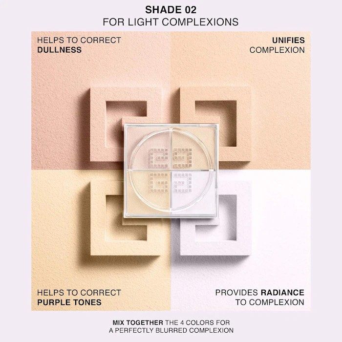 Givenchy Prisme Libre Illuminating & Color Correcting Loose Powder (Category: Makeup) located in Taguig. Submitted by francextrasph (Listing ID 1389533192, Image 3). Description: DM us on lG (francextrasph) to inquire/order PRE ORDER currently discounted cut-off: Aug 31 or until supplies last only mini - 1750 full - 3100 swipe to see variants >>> dm us to order ~.